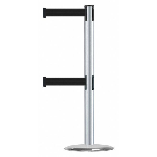Barrier Post with Belt, 7-1/2 ft. L, Black