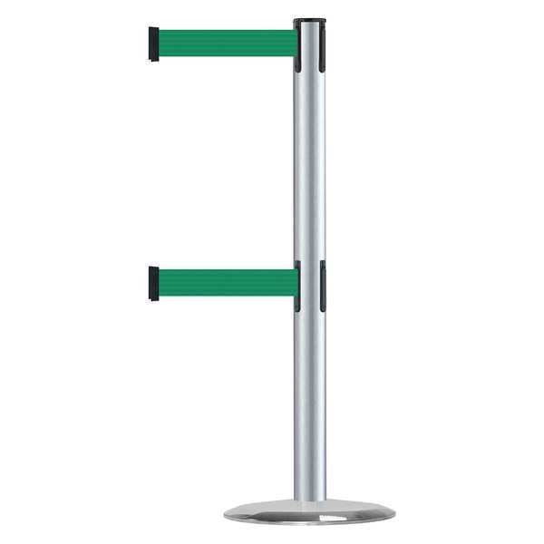 Barrier Post with Belt, 7-1/2 ft. L, Green