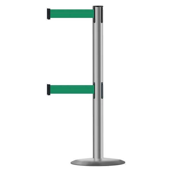 Barrier Post with Belt, 7-1/2 ft. L, Green