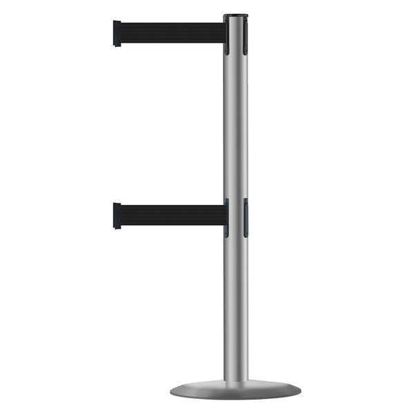 Barrier Post with Belt, 7-1/2 ft. L, Black