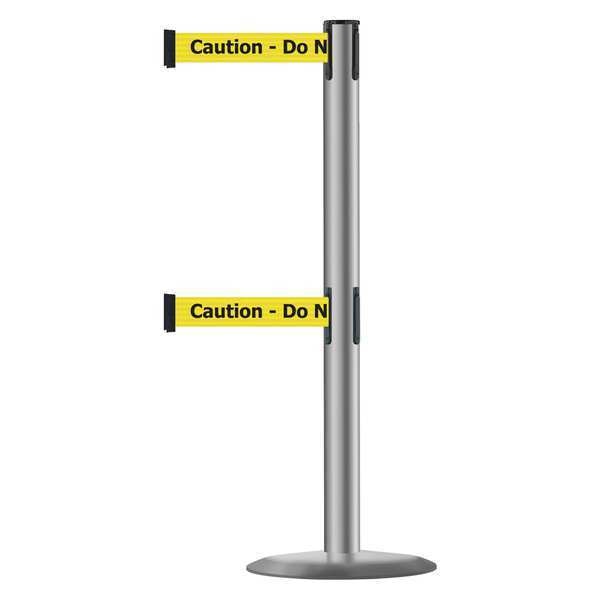 Barrier Post w/ Belt, 38 In. H, Metal Base