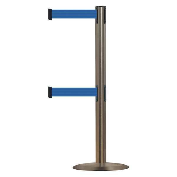 Barrier Post with Belt, 7-1/2 ft. L, Blue