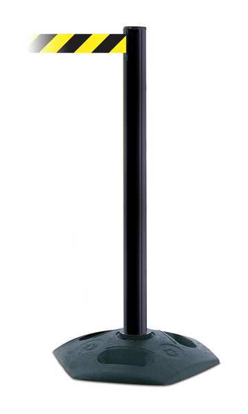 Barrier Post with Belt, PVC, Black