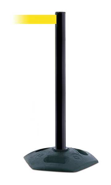 Barrier Post w/ Belt, 7-1/2 ft. L, Yellow