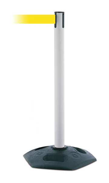 Barrier Post w/ Belt, 7-1/2 ft. L, Yellow