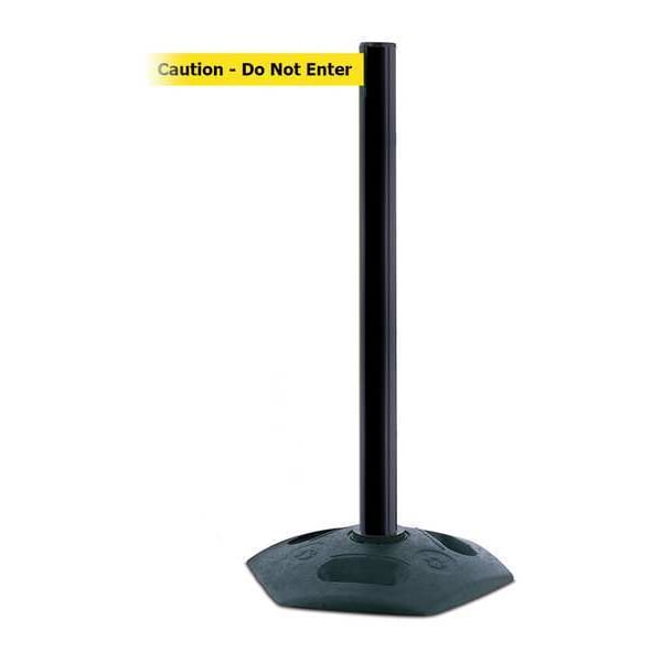 Barrier Post with Belt, PVC, Black