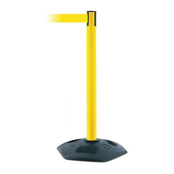 Barrier Post w/ Belt, 7-1/2 ft. L, Yellow