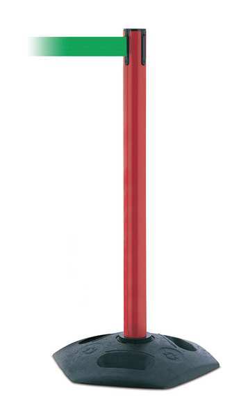 Barrier Post with Belt, 7-1/2 ft. L, Green