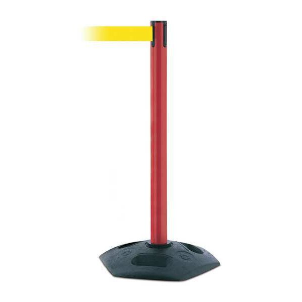 Barrier Post w/ Belt, 7-1/2 ft. L, Yellow