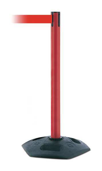 Barrier Post with Belt, 7-1/2 ft. L, Red