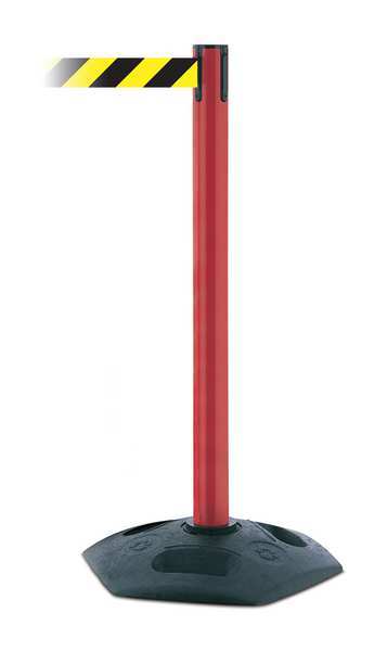 Barrier Post with Belt, PVC, Red