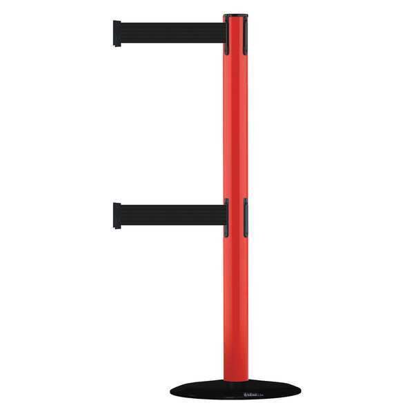 Barrier Post with Belt, 7-1/2 ft. L, Black