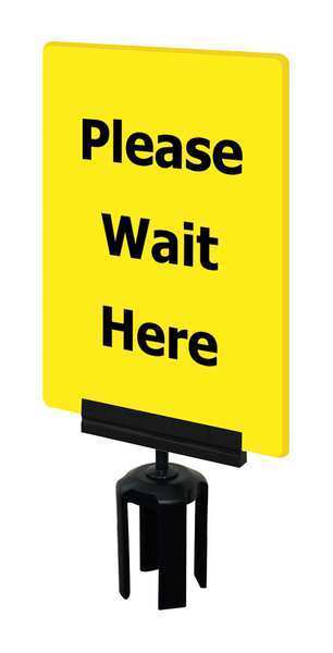 Acrylic Sign, Yellow, Please Wait Here