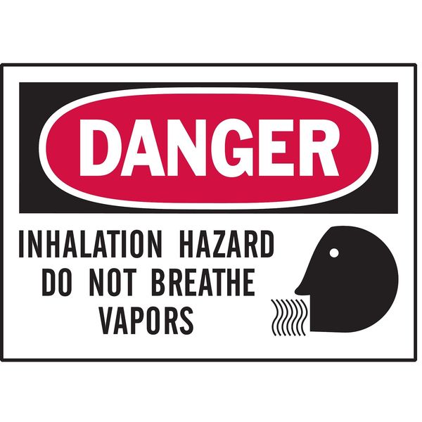 Danger Label, 3 1/2 in H, 5 in W, Polyester, Horizontal Rectangle, English, 86143