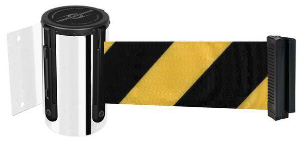 Belt Barrier, Chrome, Belt Yellow/Black