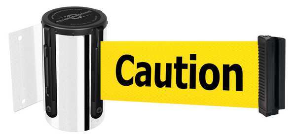 Belt Barrier, Chrome, Belt Yellow