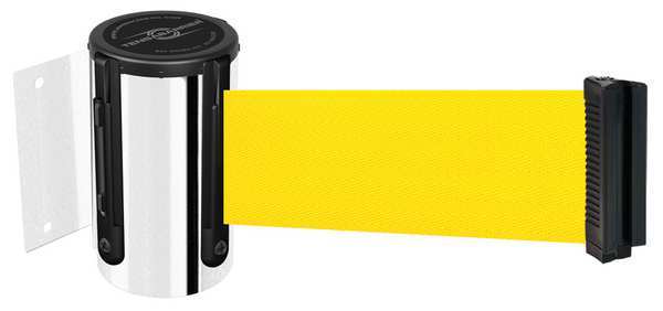 Belt Barrier, Chrome, Belt Yellow