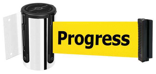 Belt Barrier, Chrome, Belt Yellow