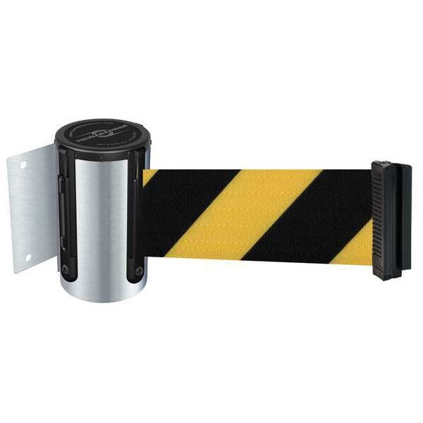 Belt Barrier, Chrome, Belt Yellow/Black