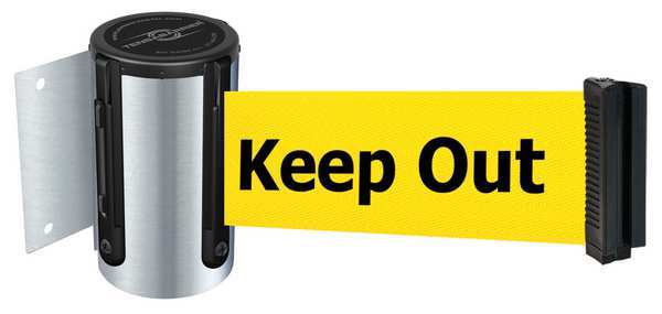 Belt Barrier, Chrome, Belt Yellow