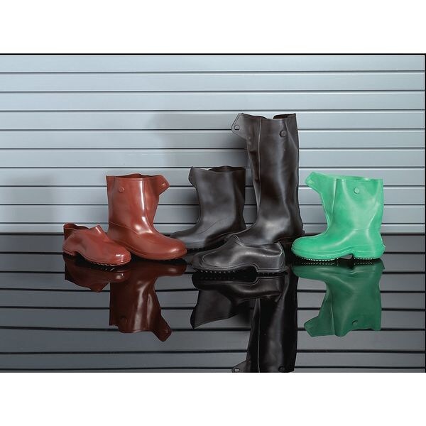 Overshoes, Mens, M, Pull On, Black, Rubber, PR