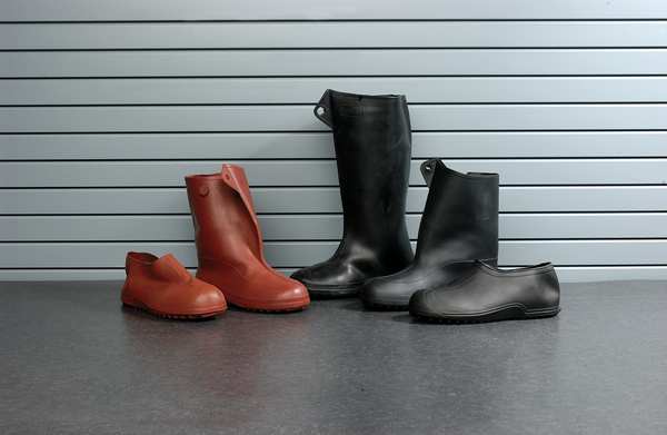 Overshoes, Mens, S, Pull On, Black, Rubber, PR
