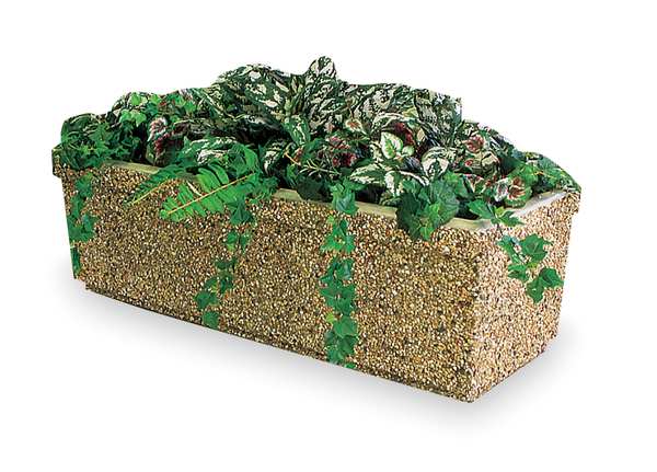 Security Planter, Rectangle, 48 In. W, Sand