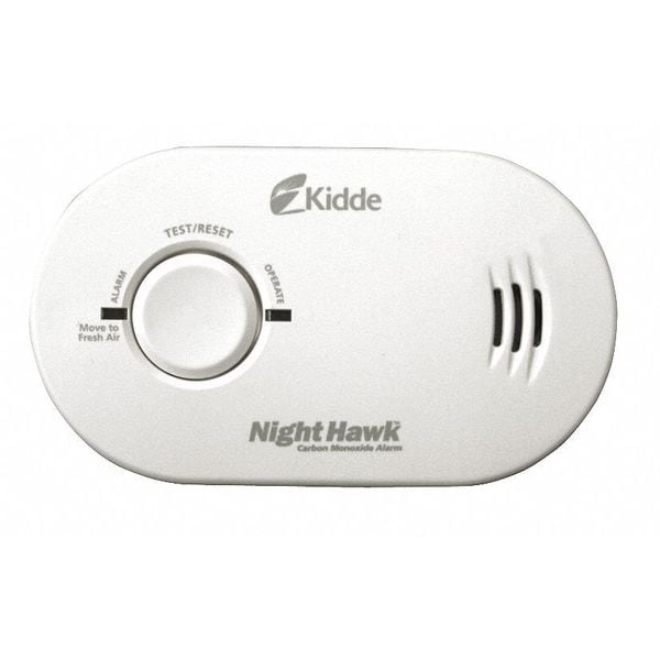 Carbon Monoxide Alarm, Electrochemical Sensor, 85 dB @ 10 ft Audible Alert, (3) AA Batteries