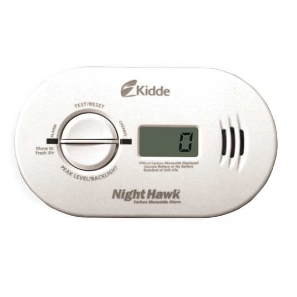 Carbon Monoxide Alarm, Electrochemical Sensor, 85 dB @ 10 ft Audible Alert, (3) AA Batteries