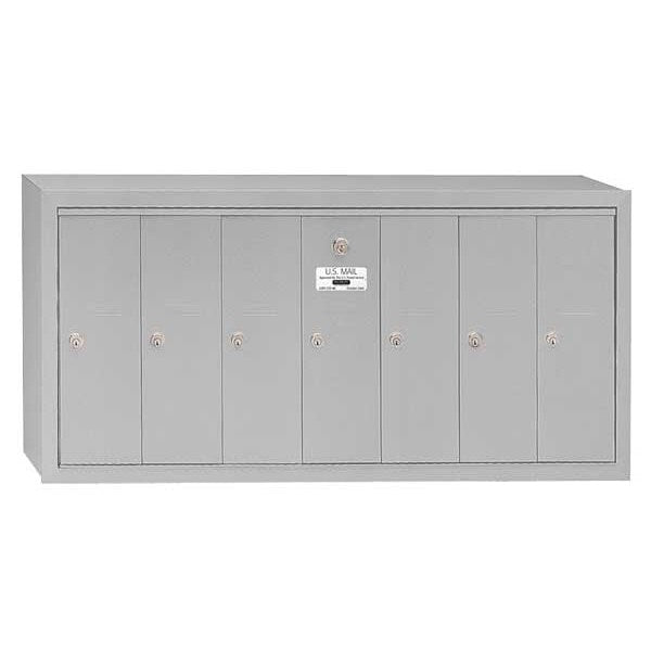 Vertical Mailbox, Aluminum, Powder Coated, 7 Doors, Surface, -