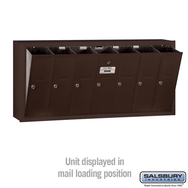 Vertical Mailbox, Bronze, Powder Coated, 7 Doors, Surface, -