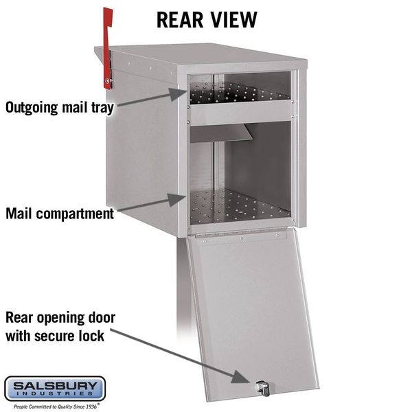 Mail Chest, Silver, Powder Coated, Pedestal, -