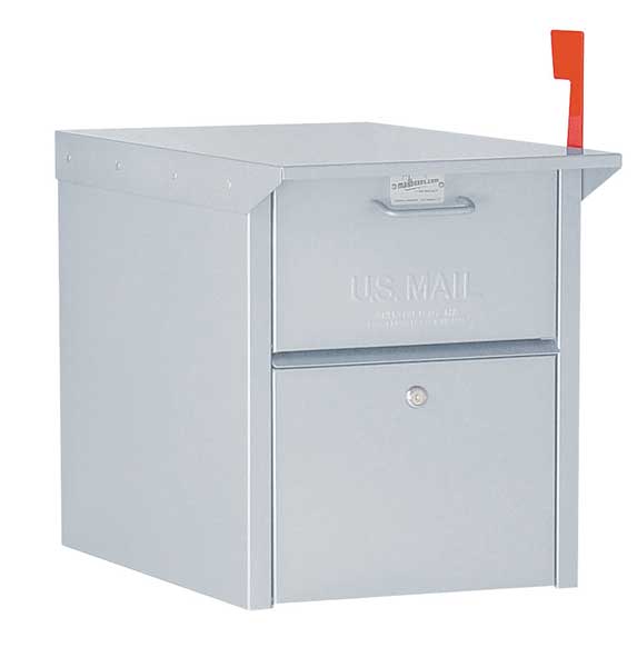 Mail Chest, Silver, Powder Coated, Pedestal, -