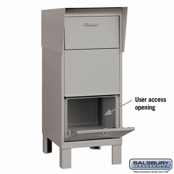 Courier Box, Gray, Powder Coated, Free Standing, -
