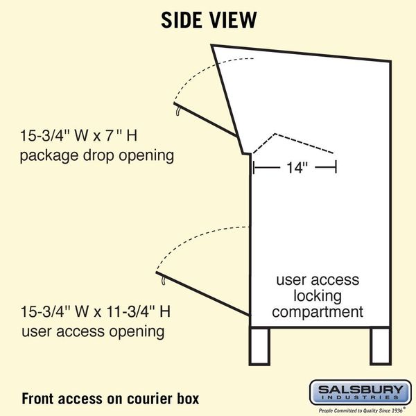 Courier Box, Gray, Powder Coated, Free Standing, -