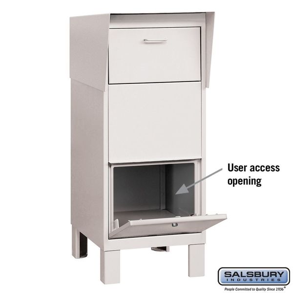 Courier Box, White, Powder Coated, Free Standing, -