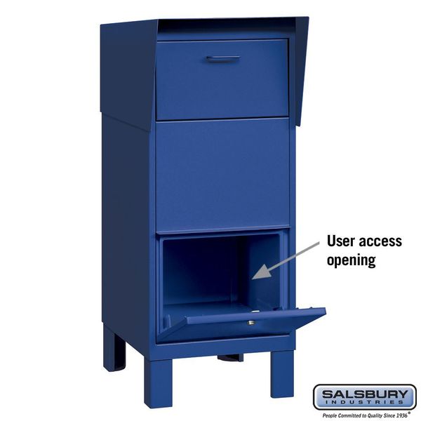 Courier Box, Blue, Powder Coated, Free Standing, -