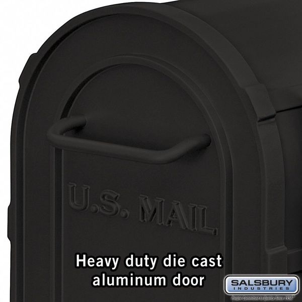 Heavy Duty Mailbox, Black, Powder Coated, Pedestal