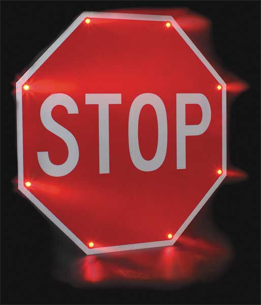 Blinkersign, R1-1, 30in, Stop, DG3, Red, 110VAC