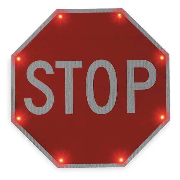 Blinkersign, R1-1, 30in, Stop, DG3, Red, 110VAC