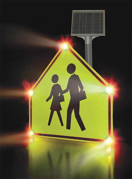 LED School Zone Sign, Aluminum, 30