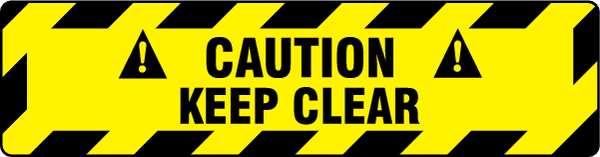 Floor sign, 6 in H, 24 in W, Vinyl, Rectangle, 3YRU8