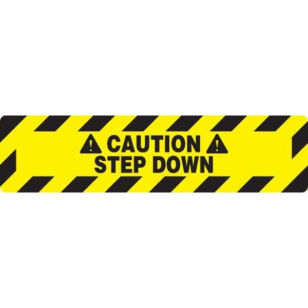 Floor sign, 6 in H, 24 in W, Vinyl, Rectangle, 3YRW3