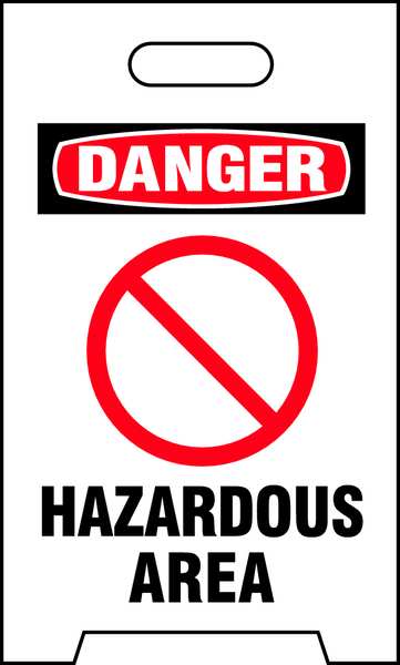 Floor Safety Sign, 20 in H, 12 in W, Corrugated Plastic, Triangle, English, TP-DHAZA