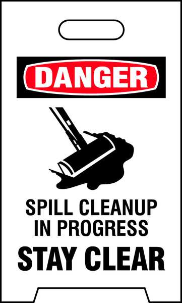 Floor Safety Sign, 20 in H, 12 in W, Corrugated Plastic, Triangle, English, TP-DSTAYC