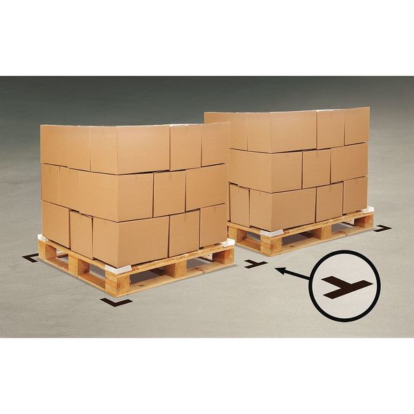 Floor Marking Tape, T, 2In W, 6In L, PK100