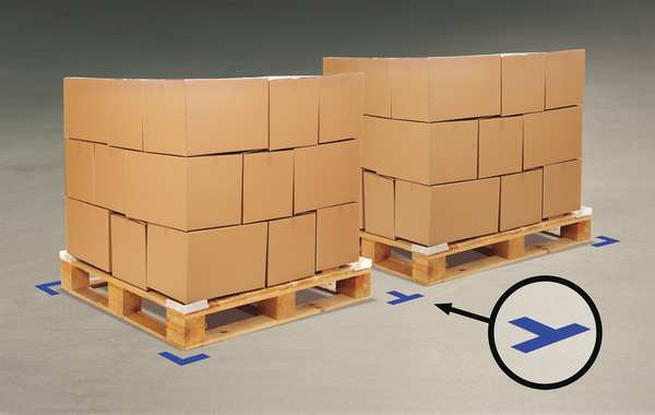 Floor Marking Tape, T, 2In W, 6In L, PK100