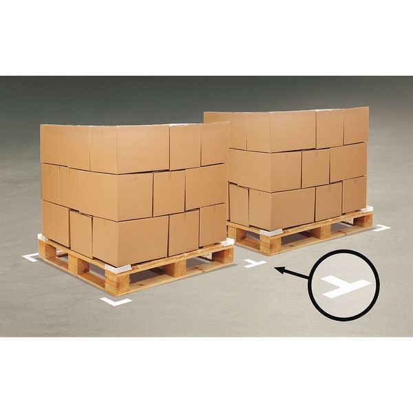 Floor Marking Tape, T, 2In W, 6In L, PK100