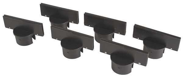 Post Sign Adapter, Polyethylene, Black, PK6