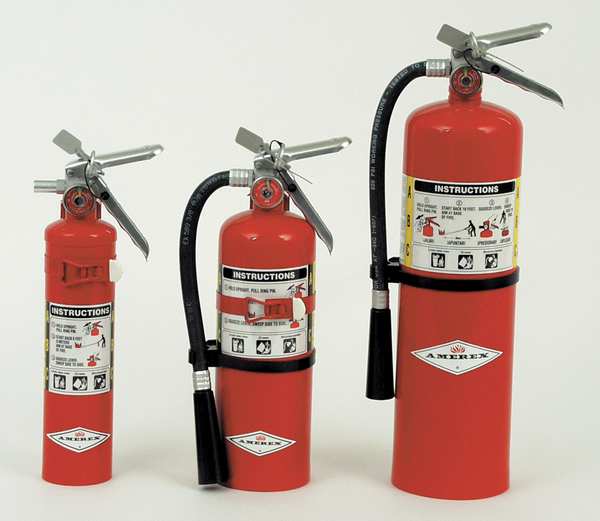 Fire Extinguisher, Class ABC, UL Rating 1A:10B:C, 195 psi, Rechargeable, 2.5 lb capacity